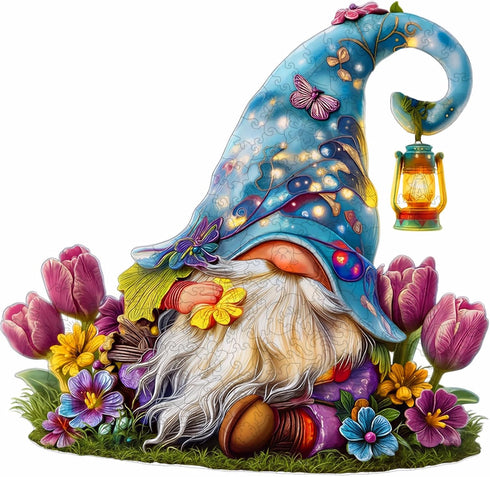 Wooden Puzzle for Adults, Dreamy Gnome Wooden Jigsaw Puzzle 300 Piece, Unique