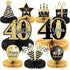 9 Pieces 40th Birthday Decoration - Cheers to 40 Years Honeycomb Centerpieces for Tables, Party Decor Supplies