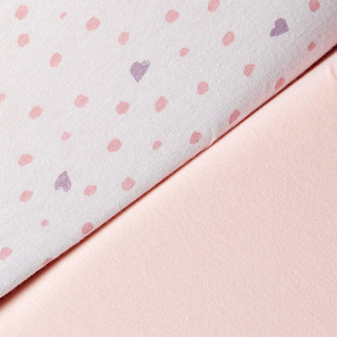(Set HonestBaby Organic Cotton Changing Pad Covers of Two), Love Dot, One Size