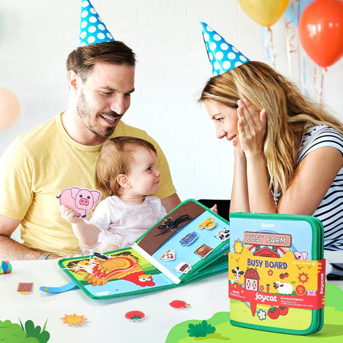 13 15 JoyCat Farm Busy Book for Toddlers Quiet Montessori Activity Book with Daily Life Activities, Screen-Free Travel