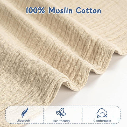 ZIGJOY Bunny Lovey Muslin Cotton Baby Security Blanket Soft Breathable Lovies for Babies Gifts for Newborn Infant