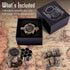 Metal Polyhedral Bullet Dice Set of 7 with Spinning Revolver Cylinder Container - DND Steampunk Style Dice