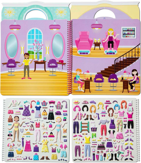 Melissa & Doug Puffy Sticker Activity Book - Day of Glamour, 196 Reusable Stickers, FSC Certified