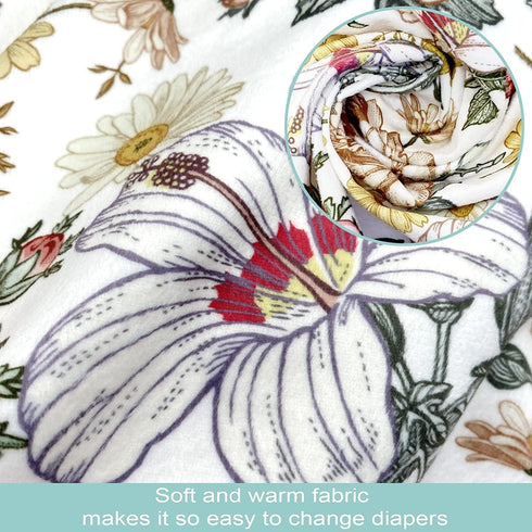 (2 Pack) Floral Minky Slipcover for Nursing Pillow - U Shape Cover for Baby Boy or Girl
