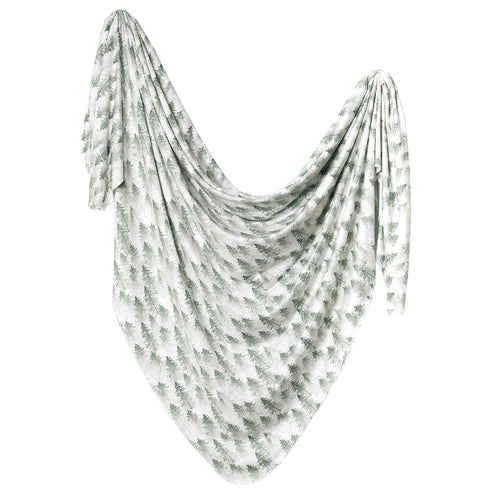 Copper Pearl Large Premium Knit Baby Swaddle Receiving Blanket Evergreen