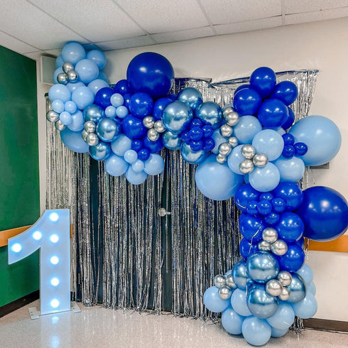 Kelfara Blue Balloon Garland Arch Kit, 109Pcs Royal Blue Pastel Balloons for Baby Shower, Birthday, Engagement