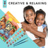 Bright Stripes Paint by Numbers Kit for Kids - Easy Follow Canvas with Frame, Wild Horses Paint Kit
