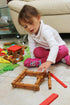 Wooden Logs Toys Farm Playset, 207 Pieces Wooden Construction Set for Animal Farm for Ages 3-6