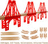 OrgMemory 3 Wooden Train Bridges, Suspension Bridge, Wooden Train Track Accessories, Wood Train Track, Train Tracks