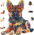 Ruikiyart Wooden Puzzle for Adults 500 Pieces,Unique Dog Shaped German Shepherd Puggy