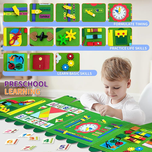 Rivibou 3+Perfect Busy Board Montessori Busy Board, Sensory Wall Activity Board- Toddlers Montessori ToysLearning