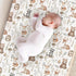 KuphiL10C Girls-16x32 Watercolor Bear Deer Hedgehog Raccoon Leaves Mushroom Pattern Baby Changing Pad Cover, Unisex