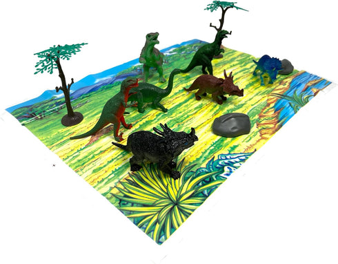 WARM FUZZY Toys Kids Tub of 7 Realistic Dinosaur Figurines, Engaging Educational Playtime for Ages 3+
