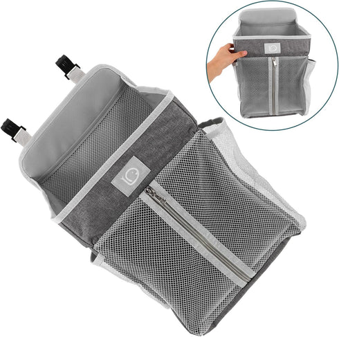 Toddmomy Large Hanging Storage Bag and Diaper Organizer for Nursery Breathable Mesh Crib Hanging Caddy with Multiple