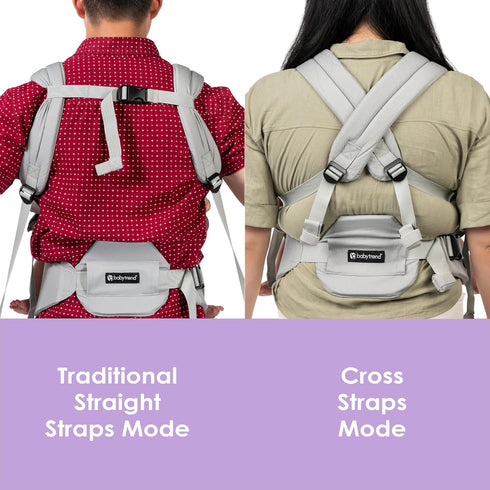 3in1 100% Baby Trend Caleo Newborn Carrier, Snuggle Grey Cotton, Machine Washable, Lumbar Support & Builtin Sun Hood