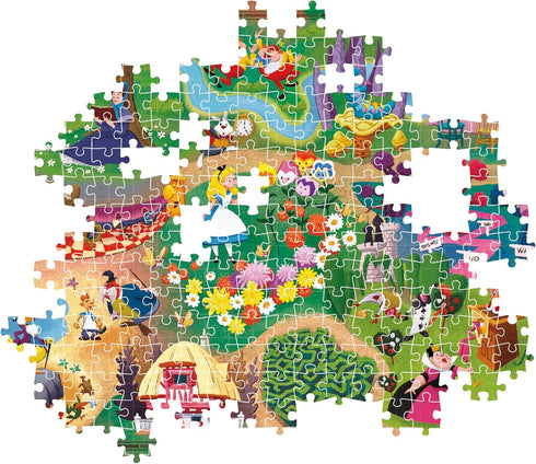 Clementoni Disney Maps Alice - 1000 Pieces Puzzle, Entertainment for Adults, Made in Italy