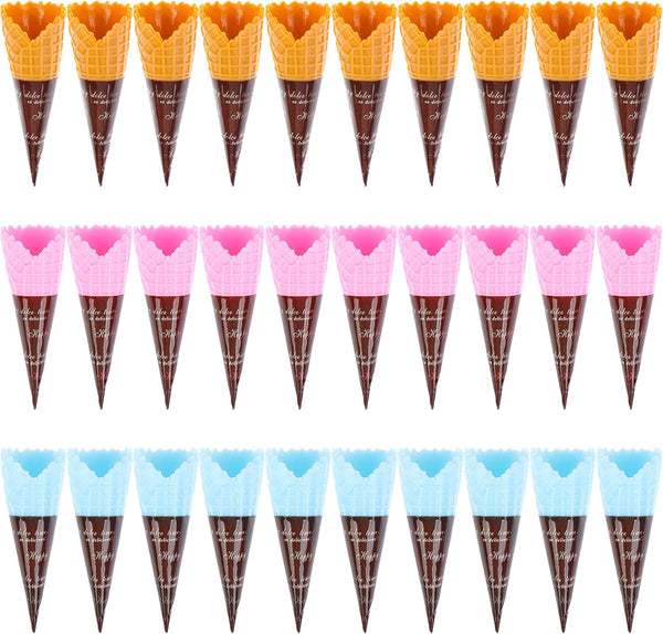 Haiabei 30 Pcs Mini Realistic Artificial Ice Cream Cone Adorable Ice Cream Cone