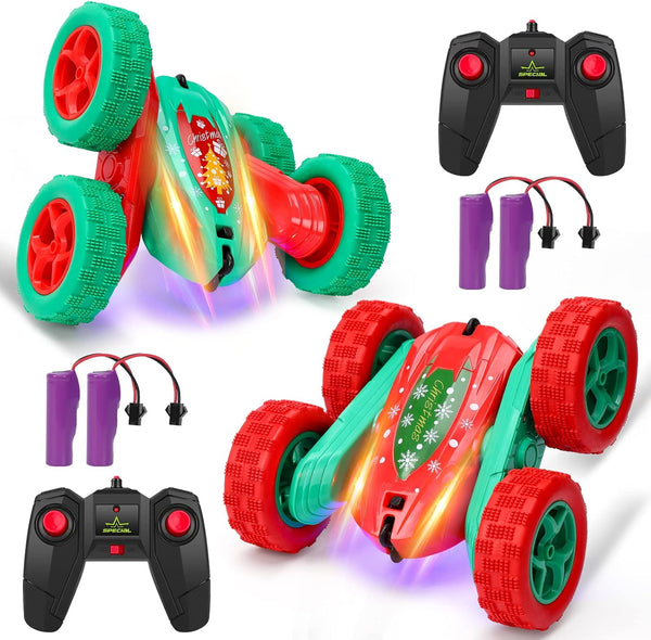 GAOMON 2PACK Remote Control Stunt Car for Kids, 2.4GHz High Speed Rock Crawler, 360° Rotating 4WD