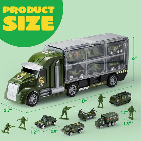 25 1 3+, Set JOYIN in Military Kids Truck Toys for Age Toddler Boy Toys, Army Men Tanks with Soldier Men, Mini Battle