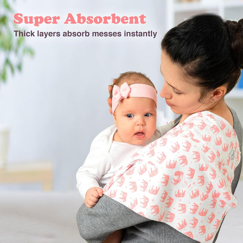 7 Pack 100% 7 Pack) Baby Burp Cloths for Boys and Girls - Large Cotton - Double Layered Extra Absorbent Burp Rags