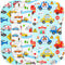 JoyframeAI 4 Pack Blue Burp Cloths Baby for Boys Girls,Soft Cotton,Traffic Car Theme