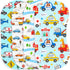 JoyframeAI 4 Pack Blue Burp Cloths Baby for Boys Girls,Soft Cotton,Traffic Car Theme