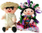 ALKIMIA INC Mexican Handmade Traditional Rag Couple Dolls, 7 inches - Pink & White