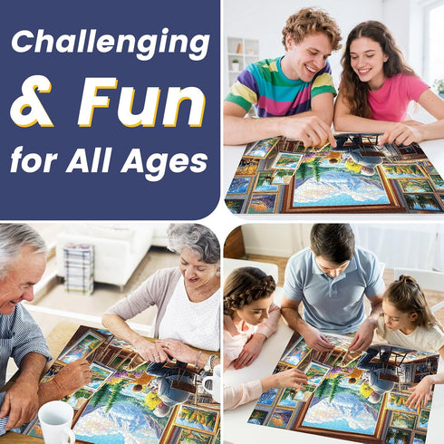 WSCXSC 1000 1000 1000 Puzzles for Adults Pieces,Jigsaw Puzzles Pieces Painting Room Puzzle for Adults Unique Piece