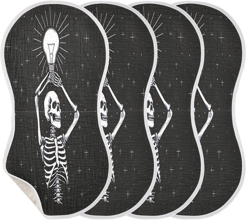 YEGAME Set 1 11 22 Inch Muslin Baby Burp Cloths of - Skeleton Super Absorbent Cotton Burping Rags Soft Baby Washcloths