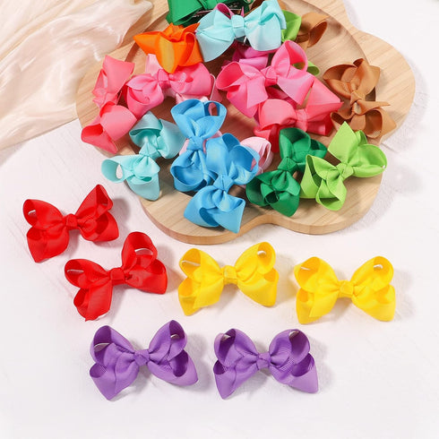 40PCS 3Inch Hair Bows for Girls, Grosgrain Ribbon Toddler Hair Accessories with Alligator Clips for Kids