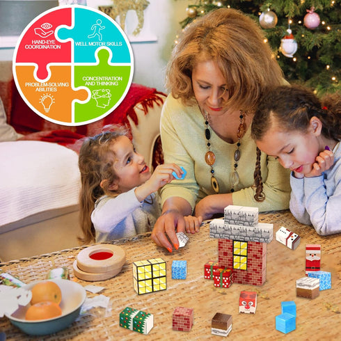 3 4 5 6 7 8 9 10 Set Magnetic Blocks Building Toys for Kids: Build Mine Christmas Magnet World for Boys Girls Ages