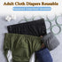 MKKBOB Elderly,Disabled(4 Adult Cloth Diapers,Leakproof Underwear Incontinence Reusable Washable Panties for Men