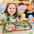 Wooden Take Along Train Set with Magnetic Fishing Game, 25 Pcs Animal Stacking Toy for Toddlers 1-3