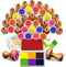 UdoUto Wooden Alphabet & Number Stampers Set with 7-Color Ink Pad |