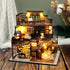 Spilay DIY Miniature Dollhouse Kit | 1:24 Scale Mini House with Wooden Furniture, Dust Proof Cover & Music Box