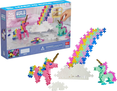 PLUS PLUS Learn to Build Unicorns, 240 Pieces Construction Building STEM Toy, Kids Mini Puzzle Blocks