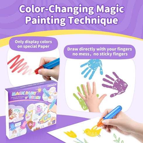 Set 3,4,5,6,7,8,9 MINDNOOK Magic Brush Painting for Kids, Mess Free Art Station with Color-Changing Brush for Creative