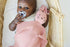 Leyl&Ari Organic Muslin Lovey Blanket | Cotton Bunny Security Blanket for Boys and Girls (Dusty Rose)