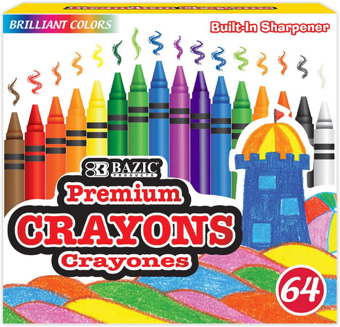 BAZIC 64 Ct. Premium Quality Color Crayon