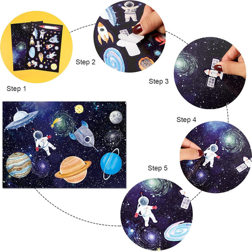 Tenare 24 Sheets Space Stickers for Kids - Solar System Astronaut Mix and Match Outer DIY Outer Wall Stickers