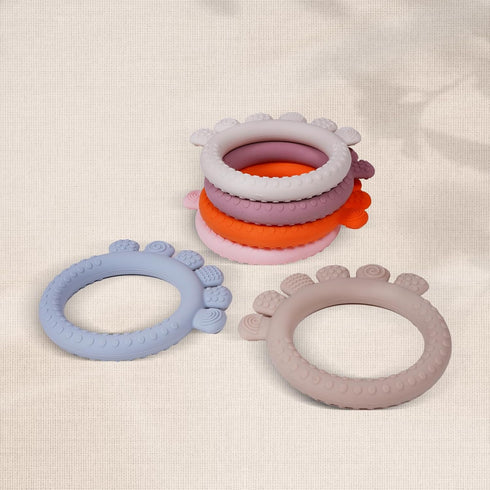 0-6,6-12 Baby Silicone Teething Ring Toys for Months Boys and Girls,Chew Teether Stuff for Infant,Newborn Must Have