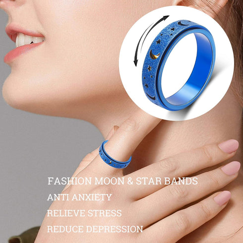 7 Anxiety Ring for Women Spinner Ring Fidget Toys Adults Fidget Ring Spinner Thumb Rings for Anxiety for Women Anti