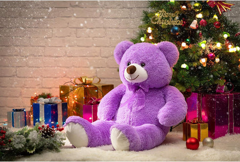 36 inches HollyHOME Big Teddy Bear Stuffed Animal Large Teddy Bear Cuddly Plush Toy for Girlfriend Kids Purple