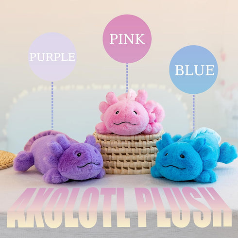 Cute Axolotl Plush, Soft Stuffed Animal Kawaii Axolotl Plushie Toys Gifts for Boys Girls