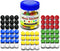 Chinese Checkers Glass Marbles Set of 72, 12 Each Color, Size 9/16” (14mm) with Practical Container