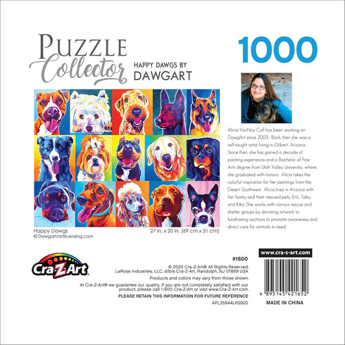 RoseArt - Puzzle Collector - Happy Dawgs, 1000 Piece Jigsaw Puzzle