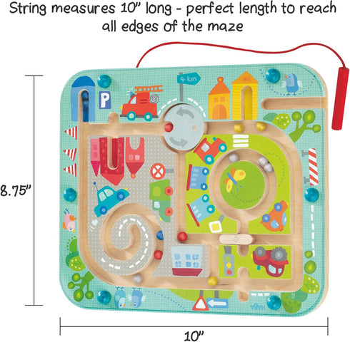HABA Busy Board for Toddlers 2-4, Town Magnetic Maze Puzzle Game, Toddler Travel Toys for Preschoolers