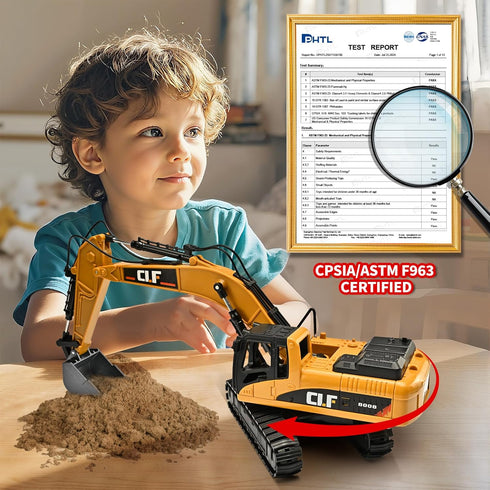 NOVAFUSION 3-5 3-5 Excavator Toys for Boys Year Old,Crawler Excavator Toy with Rotatable Fuselage Workbench