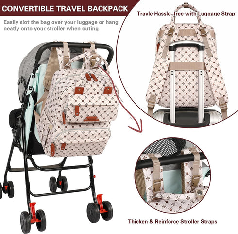 Backpack, Pack Pink05 Legestori Baby Diaper Bag Baby Bag for Girls Large Capacity with Stylish Flora, Travel Back