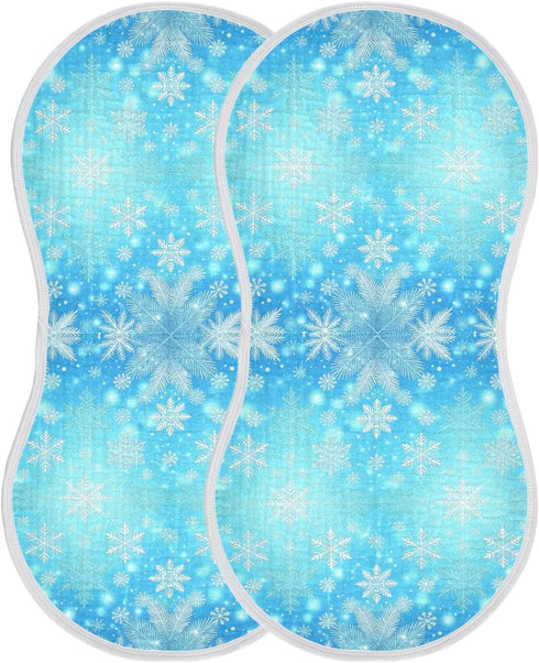 decor gift 4 Pack 22x11in Cotton Burp Cloth Soft and Absorbent? Winter Snowflake Blue Baby Rags for Unisex